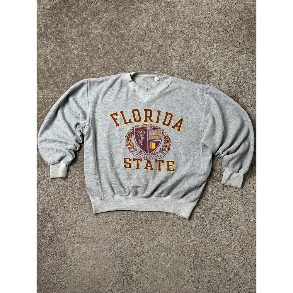 Vintage 80s Womens Sweatshirt Florida State University Seminoles MCMLXXXIX Sz L